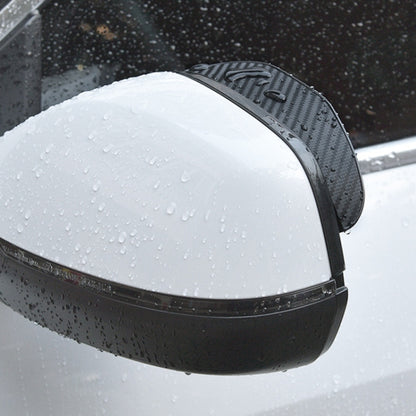 1 Pair Drill Pattern Pure Black Universal Car Rearview Mirror Rain Blades Car Back Mirror Eyebrow Rain Cover, Pure Black