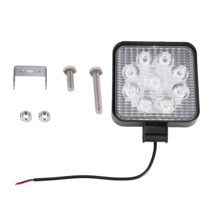 DC 10-30V 27W 2500LM 6000K Waterproof Vehicle Car Boat Marine External Work Lights Emergency Lights 30 Degrees Adjustable Spot Light LED Car Bulbs with 9 Intense Wafer LED Lights, Spot Light+27W