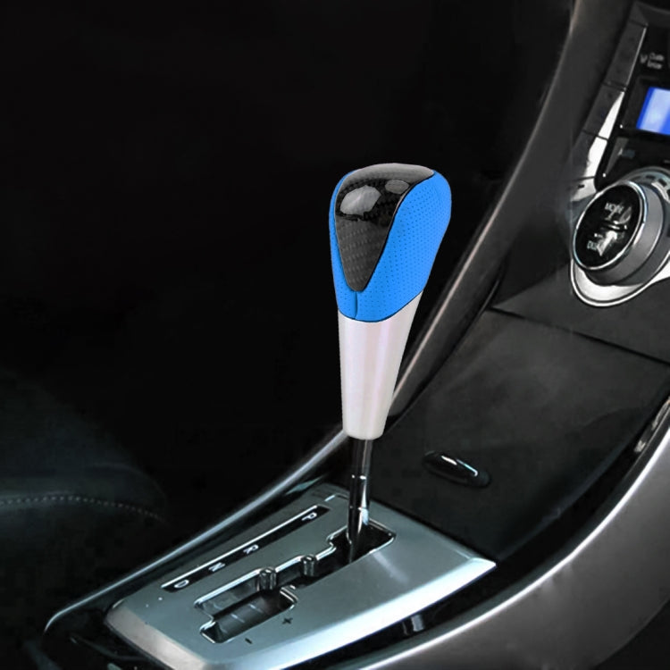 Universal High Carbon Fiber Texture Leather Hole Pattern Car Gear Shift Knob Modified Shifter Lever Knob, CMS3610A, CMS3610B, CMS3610C, CMS3610D