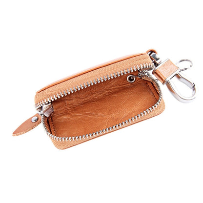 Universal Pure Cow Leather Waist Hanging Zipper Wallets Key Holder Bag (No Include Key), Key Holder Bag Brown