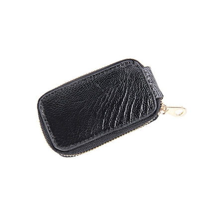 Universal Pure Cow Leather Waist Hanging Zipper Wallets Key Holder Bag (No Include Key), Key Holder Bag