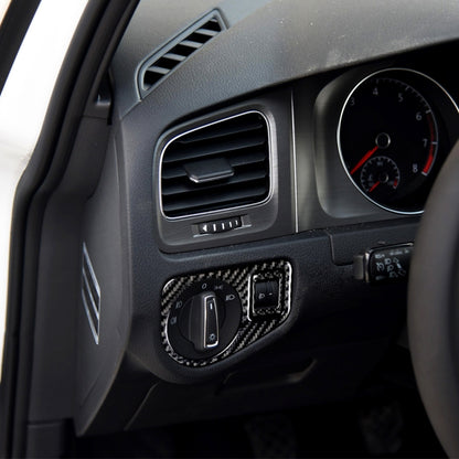 Car Carbon Fiber Headlight Switch Panel Decorative Sticker for Volkswagen Golf 7 2013-2017, Left Drive, Headlight Switch Panel