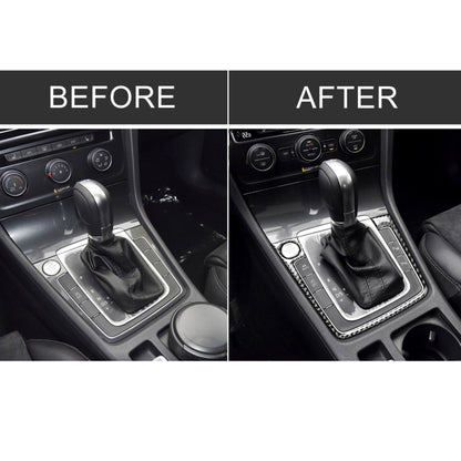 Car Carbon Fiber Gear Position Panel Frame Decorative Sticker for Volkswagen Golf 7 2013-2017, with Hole and Start and Stop, Left Drive, Gear Position Panel