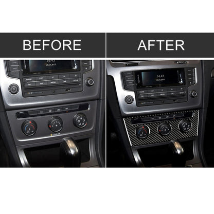 Car Carbon Fiber Air Conditioning Rotary Button Decorative Sticker for Volkswagen Golf 7 2013-2017, Air Conditioning Rotary Button