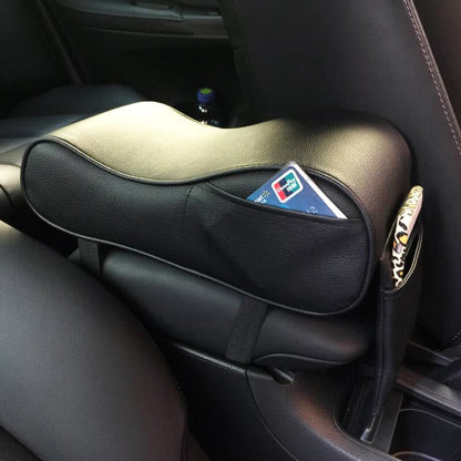 Universal Car PU Leather and Memory Foam Wrapped Armrest Box Car Armrest Box Mat with Phone Holder Storage Bag & Card Slot, with Card Slot (Beige), with Card Slot (Brown), with Card Slot (Black)