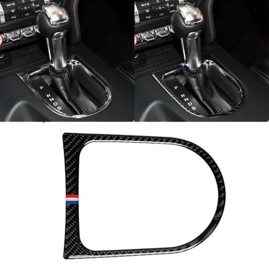 Car USA Color Carbon Fiber Shift Frame Decorative Sticker for Ford Mustang 2015-2017, Shift Frame