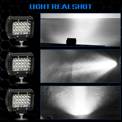 4 inch 18W 1800LM 4 Row LED Strip Light Working Refit Off-road Vehicle Lamp Roof Strip Light, 4 inch 72W