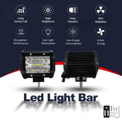 4 inch 15W 1500LM LED Strip Lamp Working Refit Off-road Vehicle Light Roof Strip Light, 4 inch 60W