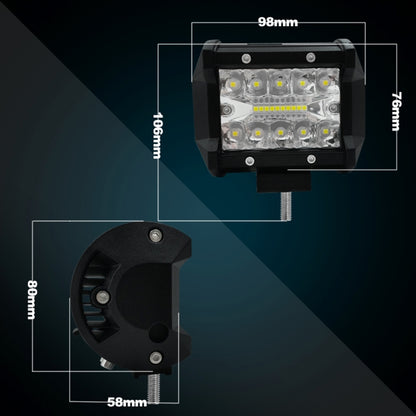4 inch 15W 1500LM LED Strip Lamp Working Refit Off-road Vehicle Light Roof Strip Light, 4 inch 60W