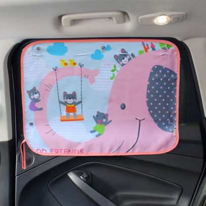 Car Large Rear Window Sunscreen Insulation Window Sunshade Cover, Size: 70*50cm, Pink Elephant, Little Fox, Underwater World, Deer, Good Friend, Bear, Yellow Penguin, Happy Elephant, Happy Forest, Spectacle Bear, Snow Bear, Happy Rabbit, Picnic, A Pony...