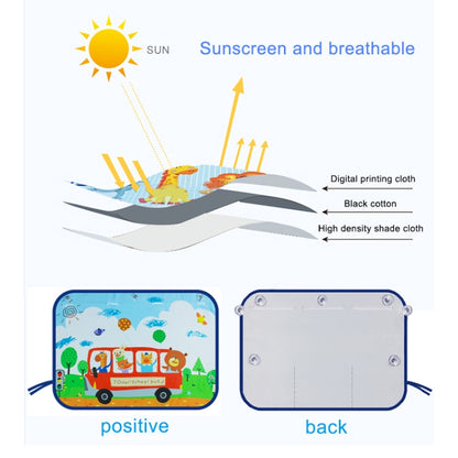 Car Large Rear Window Sunscreen Insulation Window Sunshade Cover, Size: 70*50cm, A Pony, Giant Panda, Green Dinosaur, Animal World, Three Pony, Zoo, Three Little eagles, Pink Elephant, Little Fox, Underwater World, Deer, Good Friend, Bear, Yellow Pengu...