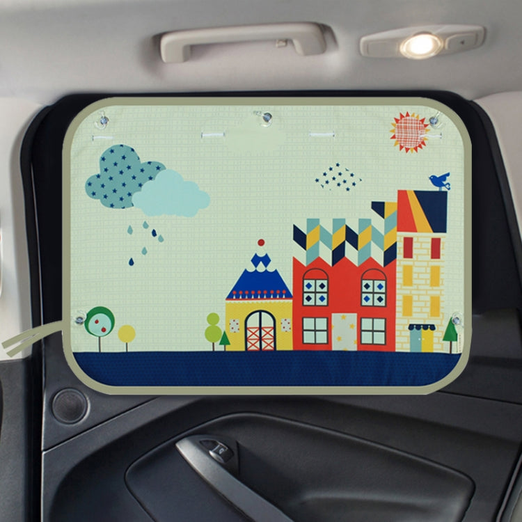 Car Large Rear Window Sunscreen Insulation Window Sunshade Cover, Size: 70*50cm, Mustache, Rocket, Little Pirate, Small Cloud, Camping, Happy Time, Pink Bus, Happy School Bus, Magic World, Moon Baby, Waterpark, House