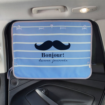 Car Large Rear Window Sunscreen Insulation Window Sunshade Cover, Size: 70*50cm, Mustache, Rocket, Little Pirate, Small Cloud, Camping, Happy Time, Pink Bus, Happy School Bus, Magic World, Moon Baby, Waterpark, House