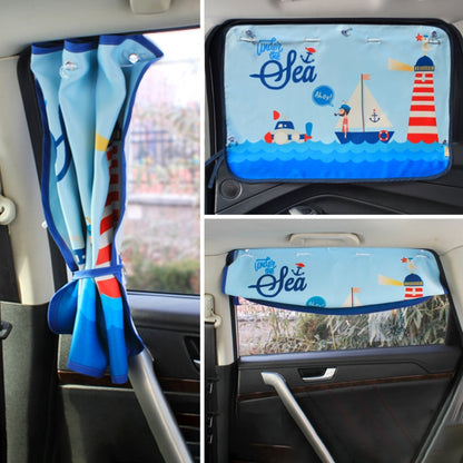 Car Large Rear Window Sunscreen Insulation Window Sunshade Cover, Size: 70*50cm, Mustache, Rocket, Little Pirate, Small Cloud, Camping, Happy Time, Pink Bus, Happy School Bus, Magic World, Moon Baby, Waterpark, House