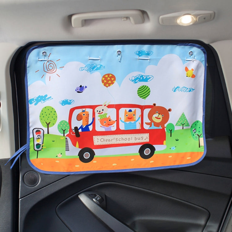 Car Large Rear Window Sunscreen Insulation Window Sunshade Cover, Size: 70*50cm, Mustache, Rocket, Little Pirate, Small Cloud, Camping, Happy Time, Pink Bus, Happy School Bus, Magic World, Moon Baby, Waterpark, House