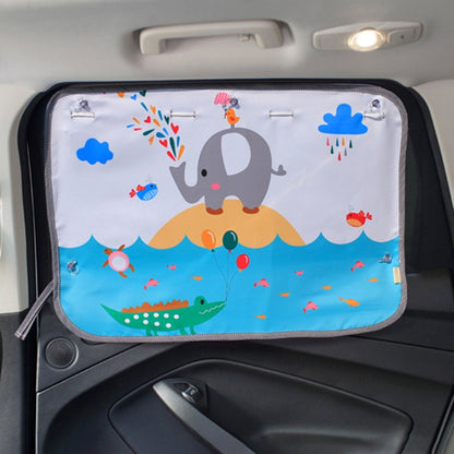 Car Large Rear Window Sunscreen Insulation Window Sunshade Cover, Size: 70*50cm, Mustache, Rocket, Little Pirate, Small Cloud, Camping, Happy Time, Pink Bus, Happy School Bus, Magic World, Moon Baby, Waterpark, House