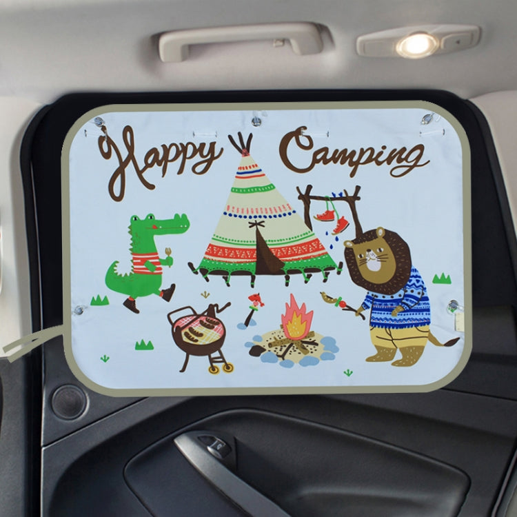 Car Large Rear Window Sunscreen Insulation Window Sunshade Cover, Size: 70*50cm, Rocket, Little Pirate, Small Cloud, Camping, Happy Time, Pink Bus, Happy School Bus, Magic World, Moon Baby, Waterpark, House, Mustache