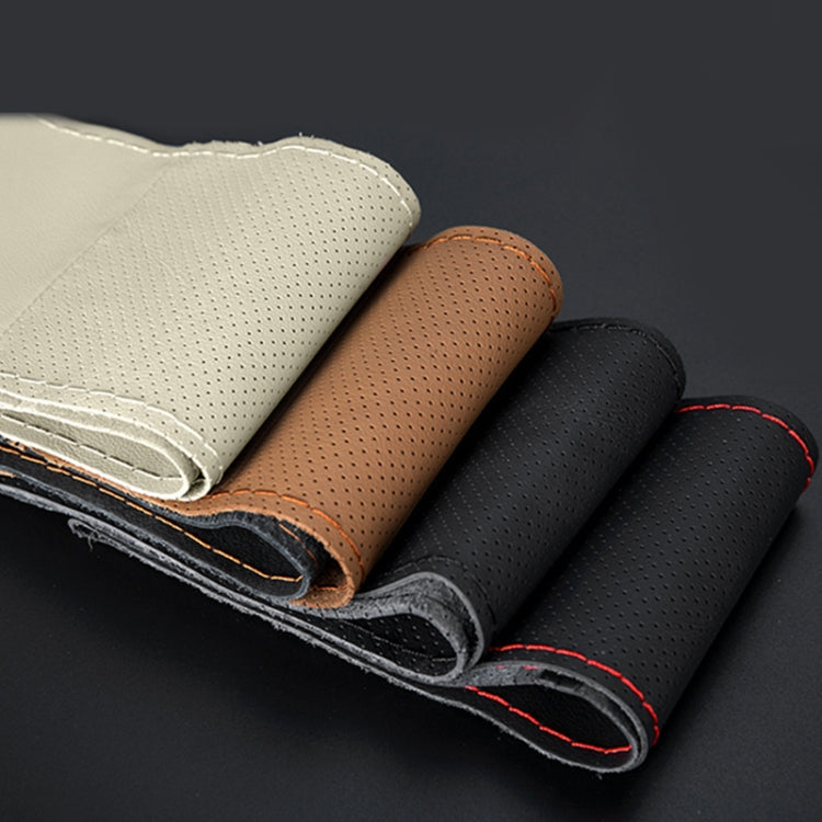Car Genuine Leather Hand-stitched Adaptation Steering Wheel Cover