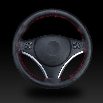 Car Universal Genuine Leather Hand-stitched Steering Wheel Cover