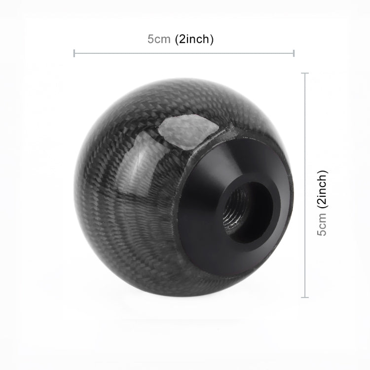Universal Vehicle Car Shifter Cover Manual Automatic Carbon Fiber Ball Gear Shift Knob, Black, Silver, Ball Gear Shift Knob
