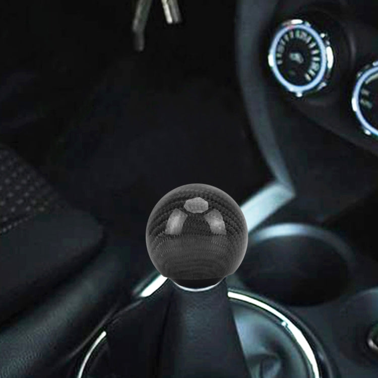 Universal Vehicle Car Shifter Cover Manual Automatic Carbon Fiber Ball Gear Shift Knob, Black, Silver, Ball Gear Shift Knob