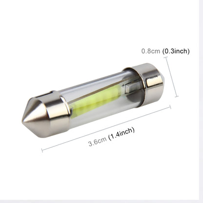 10 PCS 36mm 1W 6000K White Light Car Dome Lamp License LED Reading Light, DC 12V, 36mm