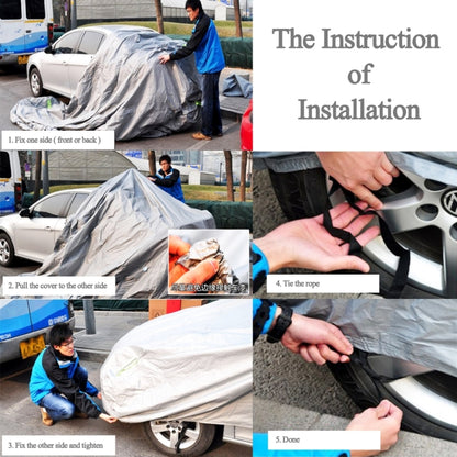 PVC Anti-Dust Sunproof Hatchback Car Cover with Warning Strips, Fits Cars up to 4.1m(160 inch) in Length, 160inch (M)
