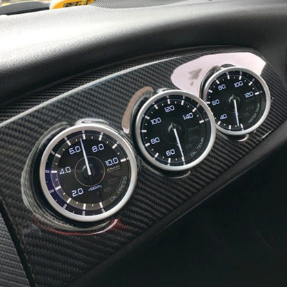 60mm Universal Horizontal Carbon lead Material 3 Triple Auto Car Dash Gauge Meter Pod Mount Holder Dashboard 3 Hole Cup Vehicle Performance Meter Instrument Accessories, Horizontal