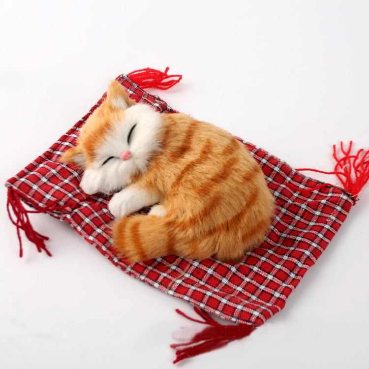 Lovely Simulation Animal Doll Plush Sleeping Cats Toy Cat Mat Doll Decorations Stuffed Toys Car Decoration Crafts, Mat Size: 19*13cm, Cat Size: 14*11cm, CMS4172A, CMS4172B, CMS4172C, CMS4172D