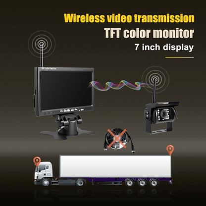 PZ607-W Wireless Vehicle Truck Backup Camera and Monitor Infrared Night Vision Rear View Camera with 7 inch HD Monitor for RV Trailer, PZ607-W