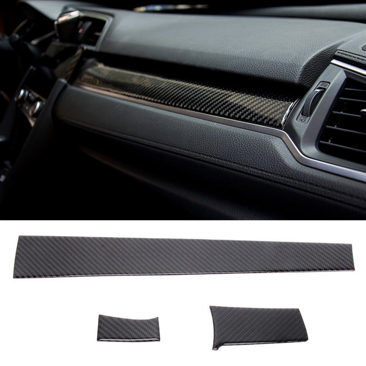 3 in 1 Carbon Fiber Central Control Gears Shift Panel Cover Trim Decals Decorative Sticker for Honda Civic 10th Gen 2016-2019, 3 in 1 Central Control