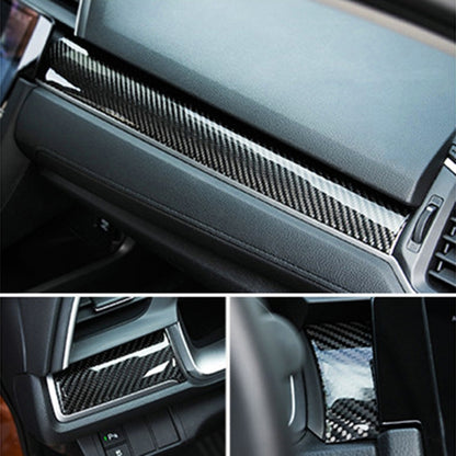 3 in 1 Carbon Fiber Central Control Gears Shift Panel Cover Trim Decals Decorative Sticker for Honda Civic 10th Gen 2016-2019, 3 in 1 Central Control