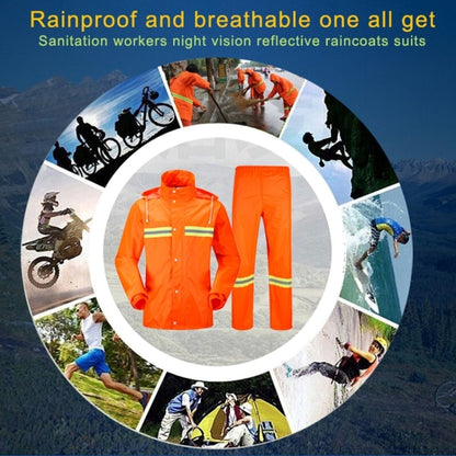 Adult Split Reflective Raincoats Rain Pants Cleaners Waterproof Clothes Labor Insurance Safety Sanitation Suits, Size: 2XL, Size: 2XL