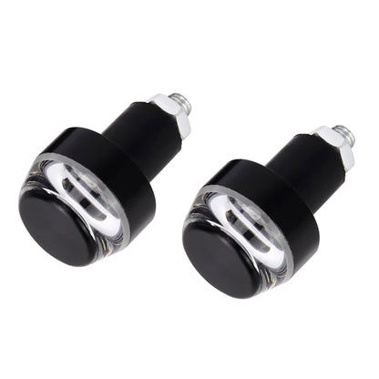 Pair Motorcycle Turn Signal Light Grip Bar Plug Strobe Side Marker End LED Handlebar Lamp, Red Light