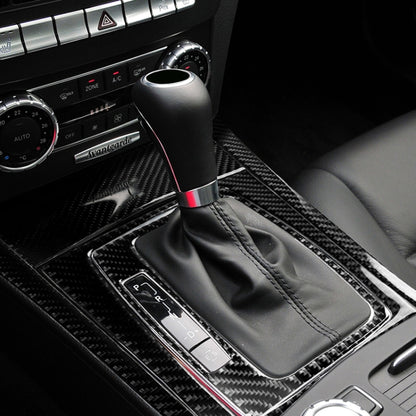 5 PCS Car Carbon Fiber Left Drive Gear Position Panel Decorative Sticker for Mercedes-Benz W204 2007-2013, Left Drive Gear Position