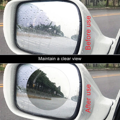 Car Round PET Rearview Mirror Protective Window Clear Anti-fog Waterproof Rain Shield Film, Diameter: 10cm, 10*10cm