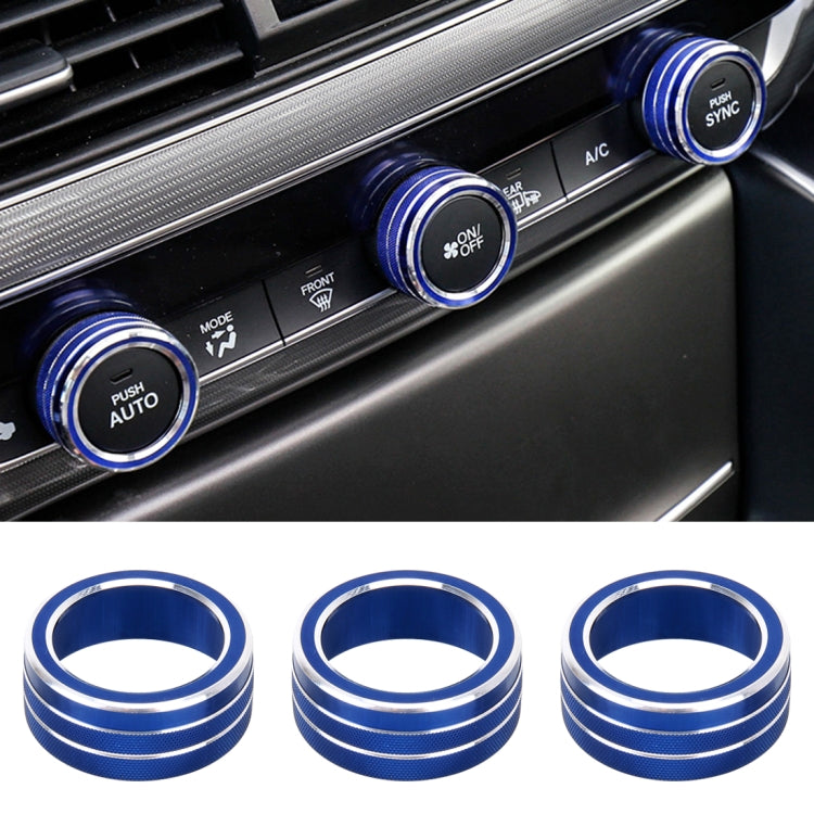 3 PCS Car Aluminum Alloy Air Conditioner Knob Case for Honda Tenth Generation Accord, For Honda Tenth Generation Accord(Red), For Honda Tenth Generation Accord(Blue)