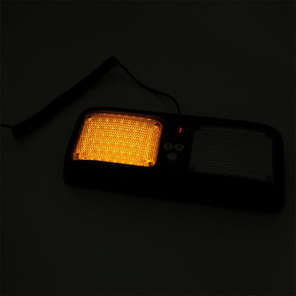 High qulaity DC 12V,9W LED Waterproof Car Sunshade Yellow Light Warning Lights Strobe Emergency Lights Flashing Light with 12 Kinds Flash Patterns, Yellow