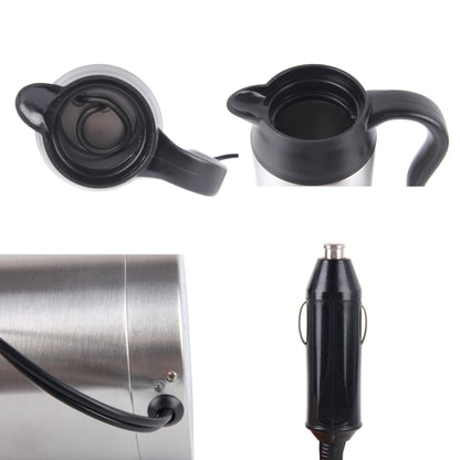 HJ-18A Stainless Steel Electric Mug 750ml DC 12V Car Electric Kettle Heated Mug Car Coffee Cup With Charger Cigarette Lighter Heating Cup Kettle Insulated Water Heater Mug, HJ-18A