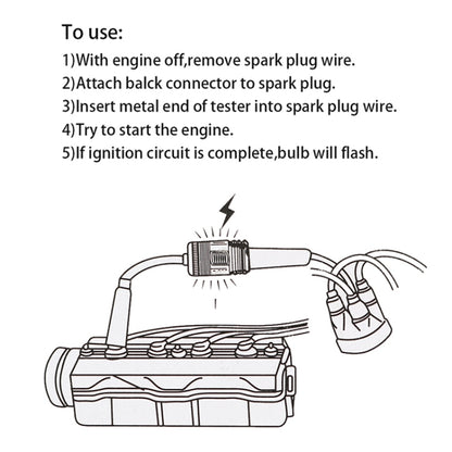 DC 12V Ignition Test Instrument Spark Plug Ignition Detector Auto Diagnostic Test Tool, Ignition Test Instrument