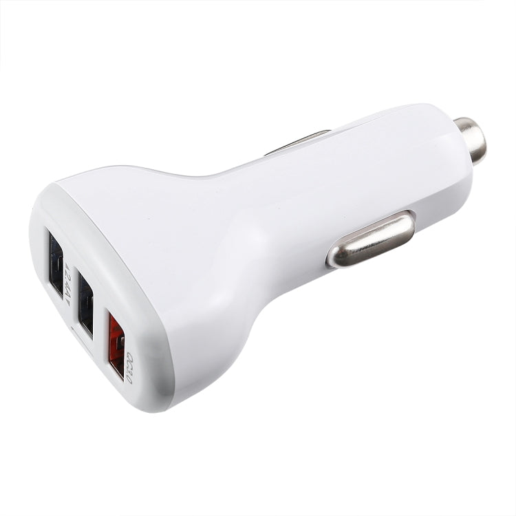 LZ-429 QC3.0 2.4A Three USB Ports Smart Quick Car Charger, LZ-429 White, LZ-429 Black