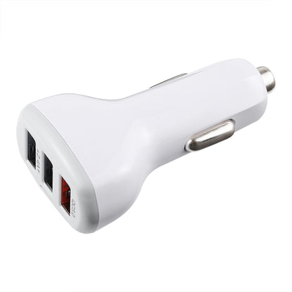 LZ-429 QC3.0 2.4A Three USB Ports Smart Quick Car Charger, LZ-429 White, LZ-429 Black