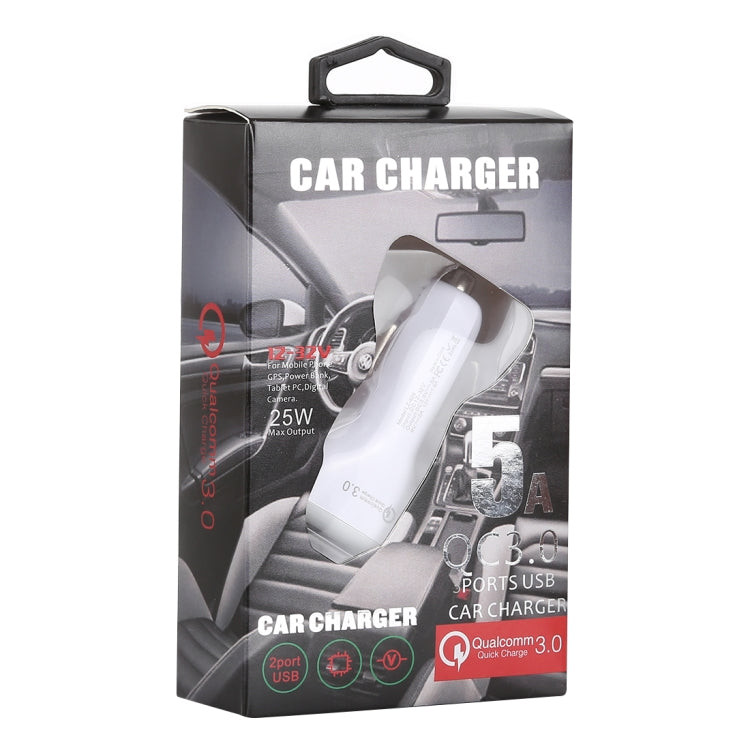 LZ-429 QC3.0 2.4A Three USB Ports Smart Quick Car Charger, LZ-429 White, LZ-429 Black