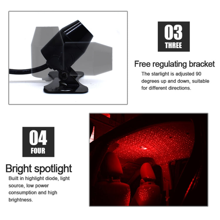 5V Roof Ceiling Decoration Red Light Star Night Lights Starry Sky Atmosphere Lamp Projector with Remote Control, Starry Sky/Remote Control