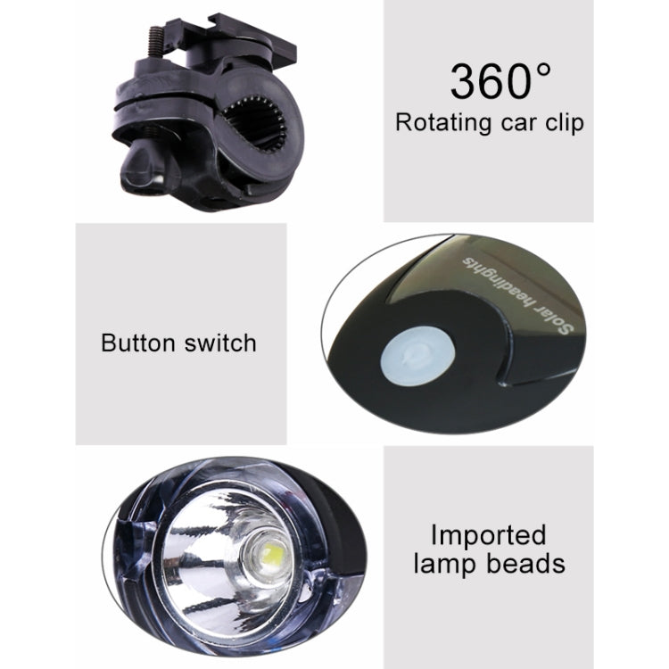 3W 240LM USB Solar Energy Motorcycle / Bicycle Front Light, Front Light Black, Front Light White