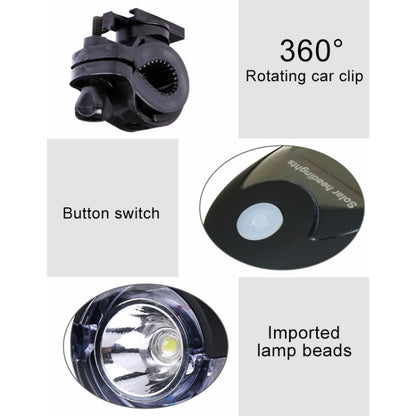 3W 240LM USB Solar Energy Motorcycle / Bicycle Front Light, Front Light Black, Front Light White