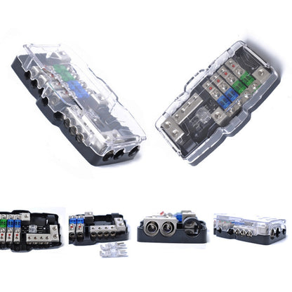 Car Audio Stereo Distribution Block Ground Mini ANL Fuse Block 4 Way Fuse Block 30A 60A 80Amp with LED, 4 Way Fuse Block