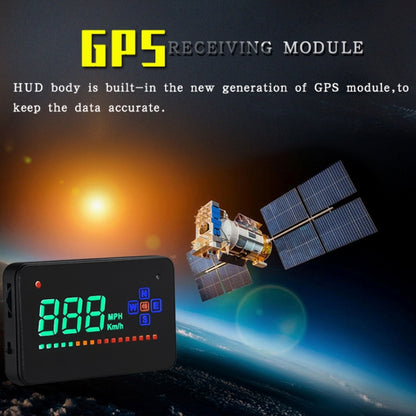 A2 HUD 3.5 inch HD GPS Car Head Up Display, Speed & Over Speed Alarm, Compass, Freely Switch Between Kilometers and Miles, A2