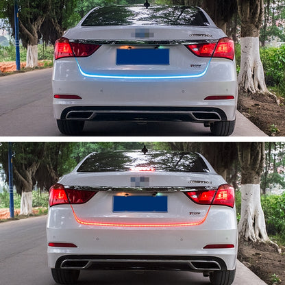 1.2m Car Auto Waterproof Universal Four Color Rear Flowing Light Tail Box Lights with Tail Light Controller, Ice Blue Light Driving Light, White Light Reversing Light, Red Light Brake Light, Yellow Light Turn Signal Light, LED Lamp Strip Tail Decoratio...