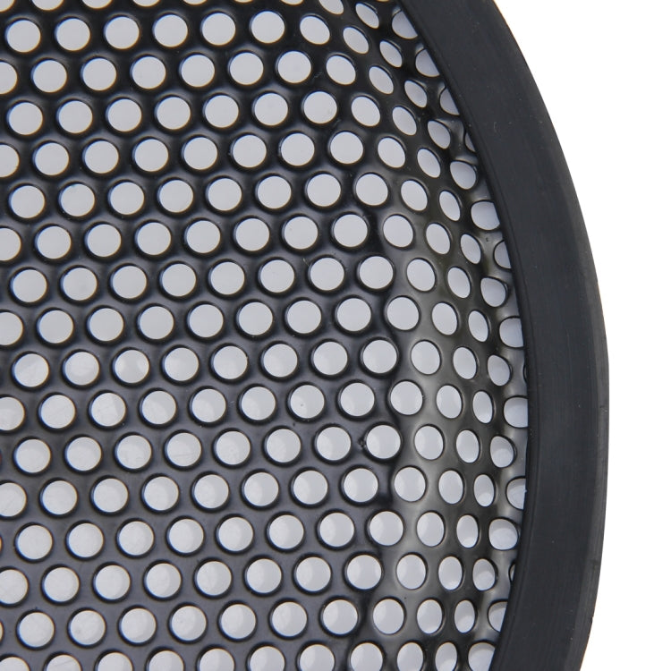 8 inch Car Auto Metal Mesh Black Round Hole Subwoofer Loudspeaker Protective Cover Mask Kit with Fixed Holder, 8 Inch